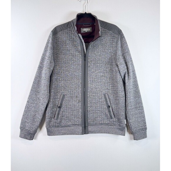 Ted Baker London Mens Jacket Gray Whooty Full Zip Fleece Bomber Outdoor S Small - Picture 2 of 15
